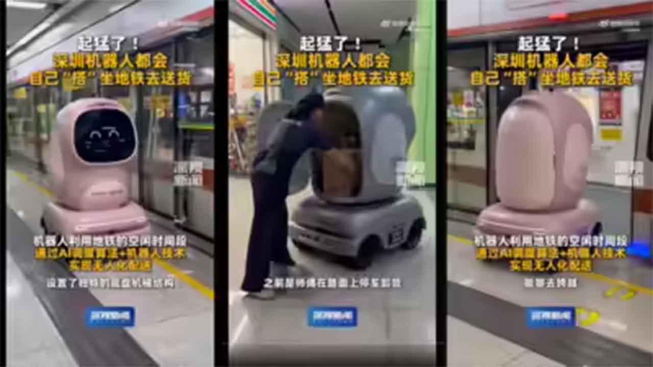 Estos robots esperan el metro igual que tú, pero cargan productos de 7-Eleven
