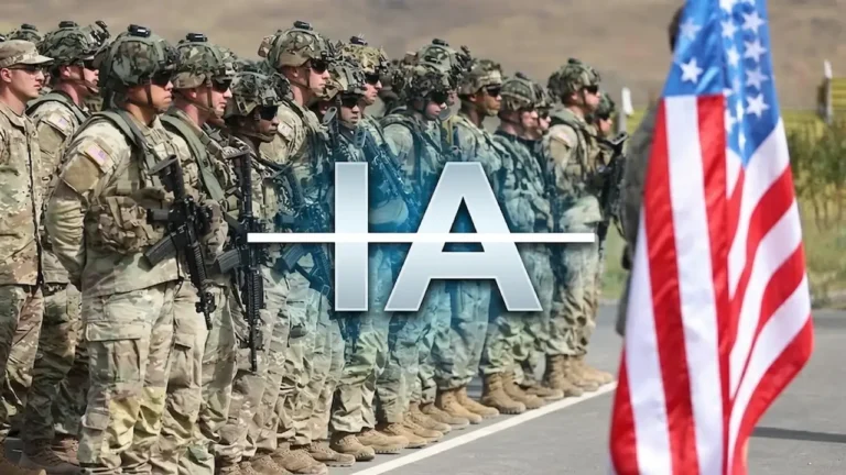 Ilustración de militares de EE. UU. con las letras IA - Facialix
