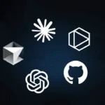 Logos de herramientas de IA para programar, ilustración sobre Flint de Recursive - Facialix