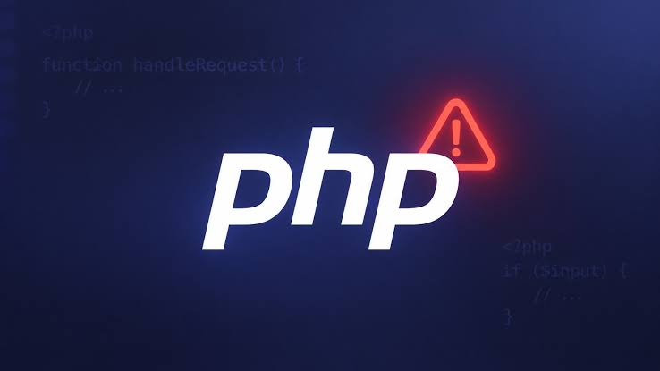 Logo de PHP con señal de alerta por vulnerabilidad crítica - Facialix
